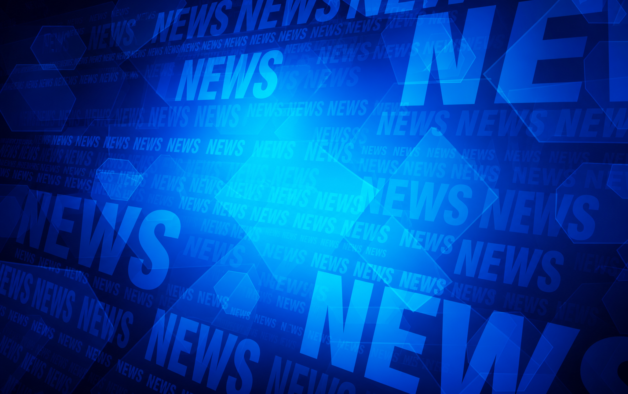 Blauer abstrakter News-Hintergrund mit Schriftzug NEWS als Symbolbild zum Bericht Verkehrsunfall mit schwer verletztem Motorradfahrer